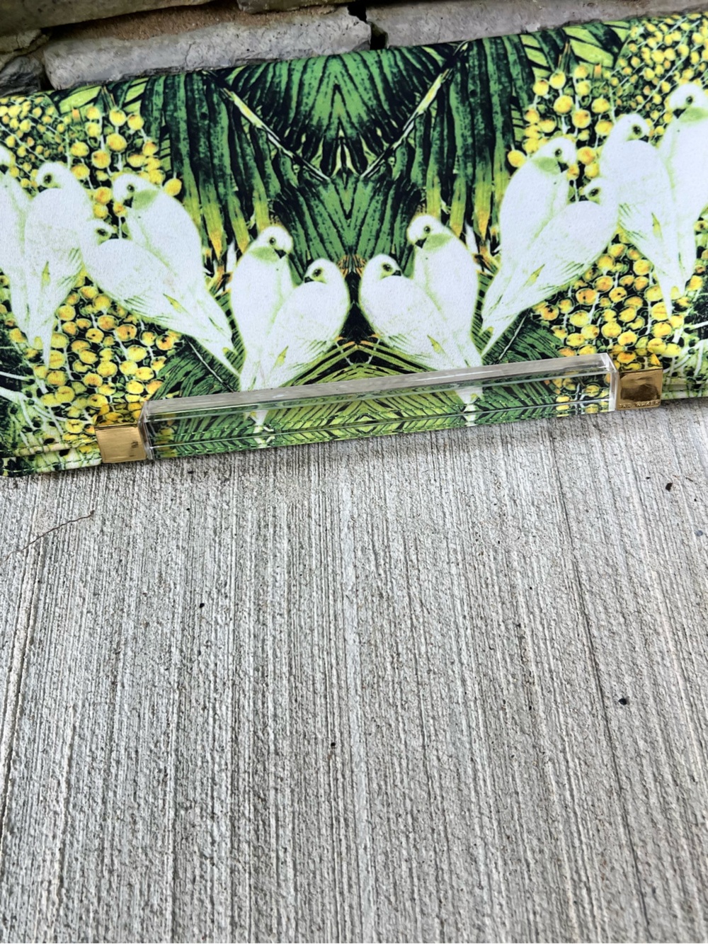 Ted Baker Neon Green Tropical Bird Acrylic Clutch